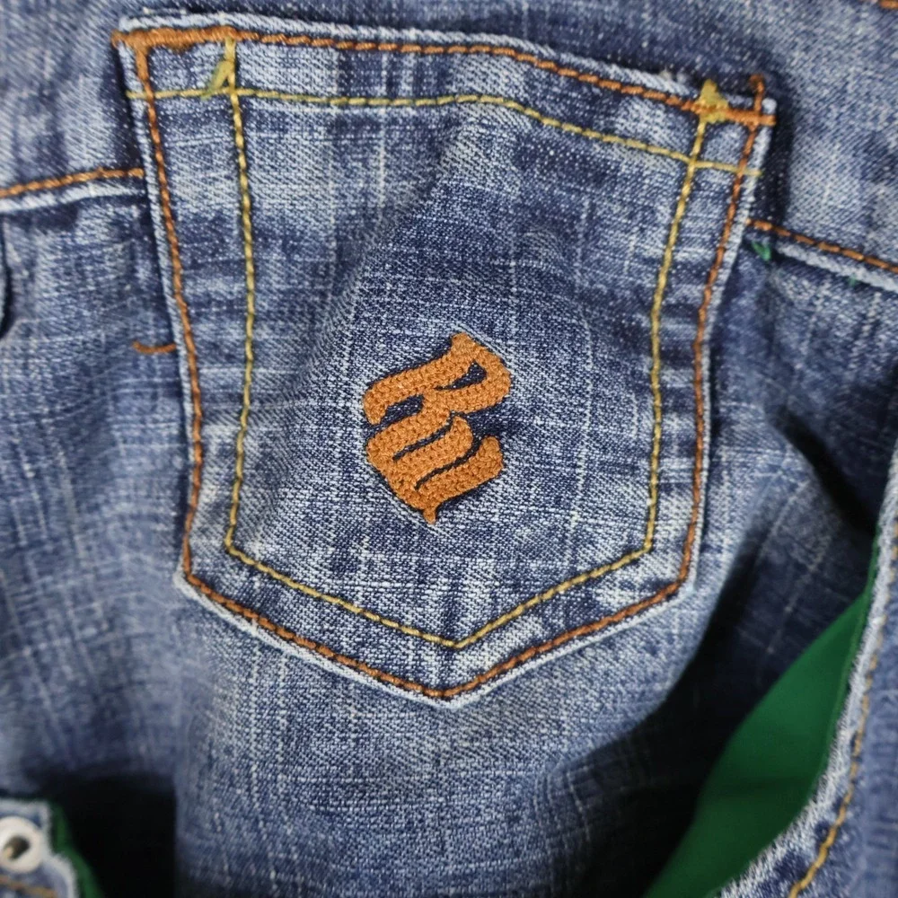 Vintage Y2K Rocawear Baggy Embroidered Jeans Size 38 Waist 38